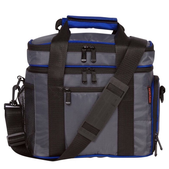 Cozy Bear Lunch Cooler Bag Grey with Blue Trim - Picture 7 of 7